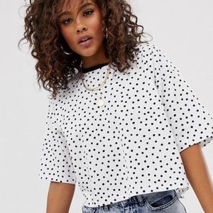 NWOT - ASOS Design Tall Crop - Black and White Dot